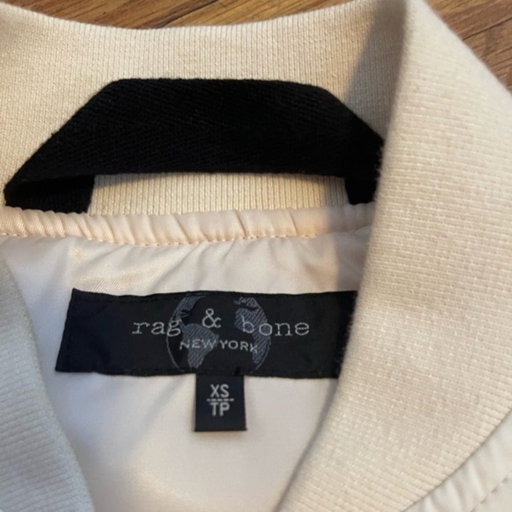 Rag & Bone Off-White Bomber Jacket - Picture 6 of 7